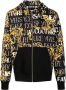 Versace Jeans Couture Sweatshirt met kap en zip en logo gedrukt over de hele man 73Gai3Z0-FS041 zwart goud Zwart Heren - Thumbnail 6