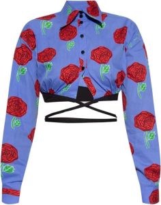 Versace Jeans Couture Geknipt shirt met bloemenmotief Meerkleurig Dames