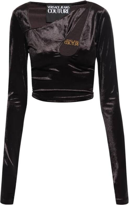 Versace Jeans Couture Dameskleding T-shirts en polo`s Zwart Aw23 Black Dames