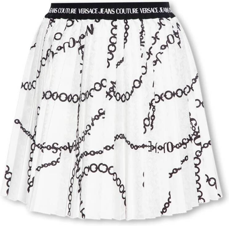 Versace Jeans Couture Witte Rok Aw23 Trendy Model White Dames