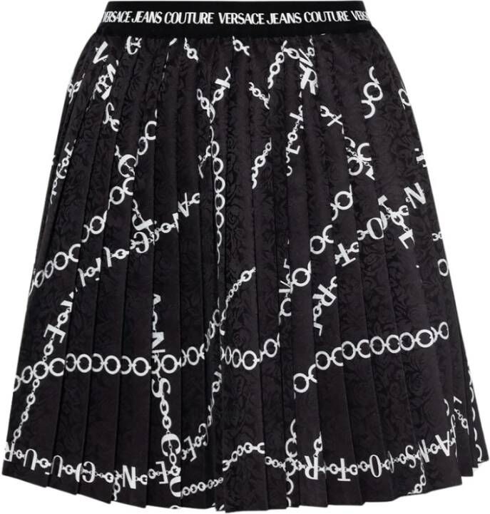 Versace Jeans Couture Zwarte Korte Rok Nieuwste Collectie Black Dames