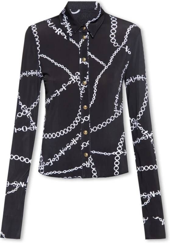 Versace Jeans Couture Gestreept overhemd Zwart Dames