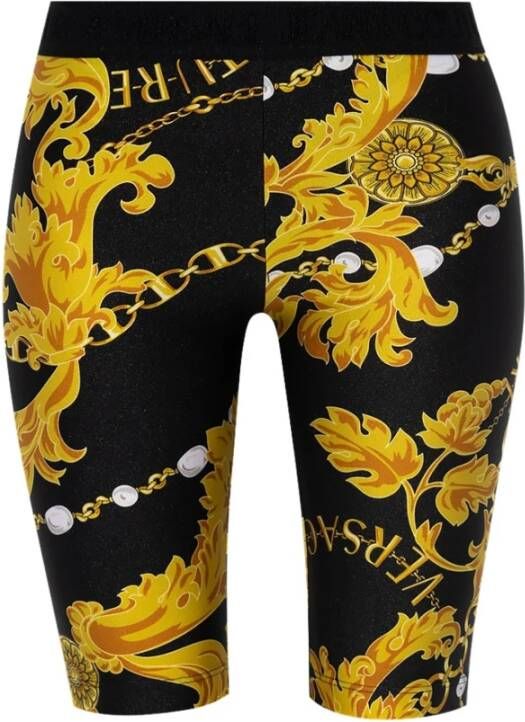 Versace Jeans Couture Gestreepte shorts Zwart Dames