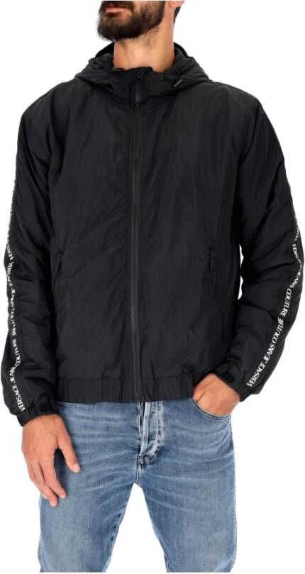 Versace Jeans Couture Giacca con cappuccio zip e bande logate uomo 73Gas4D6-Cqq5D Nero Zwart Heren