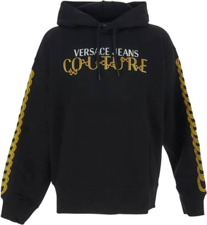 Versace Jeans Couture Gouden Ketting Logo Sweatshirt Zwart Heren