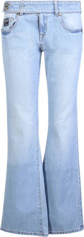 Versace Jeans Couture Grijze Flared Denim Jeans voor Dames Blauw Dames