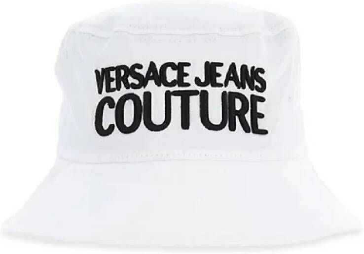 Versace Jeans Couture Witte Katoenen Herenhoed met Logo L White Heren
