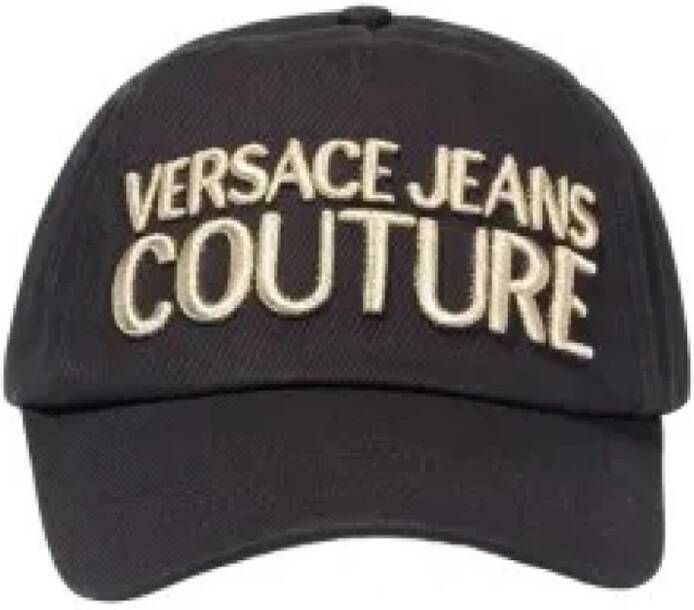 Versace Jeans Couture Zwarte Katoenen Herenhoed met Versace Logo Black Heren