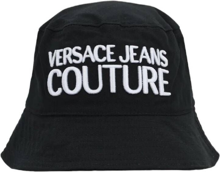 Versace Jeans Couture Zwarte Katoenen Herenhoed met Logo L Black Heren