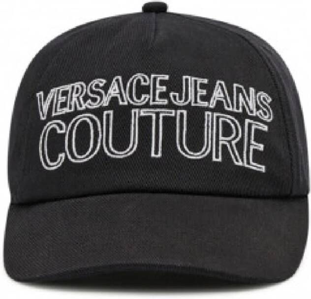 Versace Jeans Couture Zwarte Unisex Pet met Geborduurd Logo Black Unisex