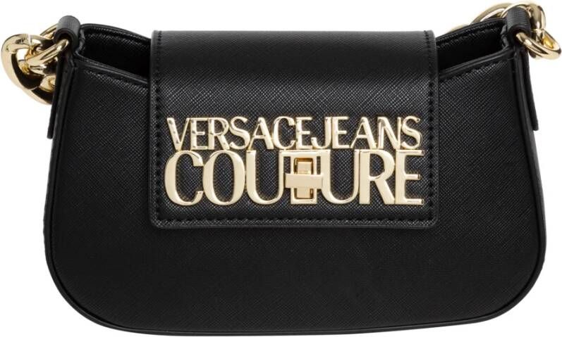 Versace Jeans Couture Eenvoudige Handtas met Afneembare Band en Kliksluiting Black Dames