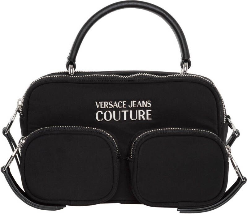 Versace Jeans Couture Veelzijdige Handtas met Verstelbare Band en Ritssluiting Black Dames