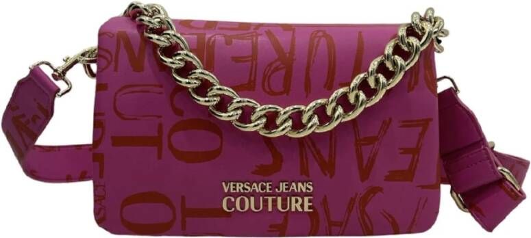 Versace Jeans Couture Fuchsia Logo Couture Handtas voor Dames Pink Dames