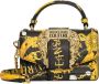 Versace Jeans Couture Gedrukte Gehamerde Imitatieleer Schoudertas Black Dames - Thumbnail 6