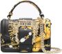 Versace Jeans Couture Gedrukte Gehamerde Imitatieleer Schoudertas Black Dames - Thumbnail 4
