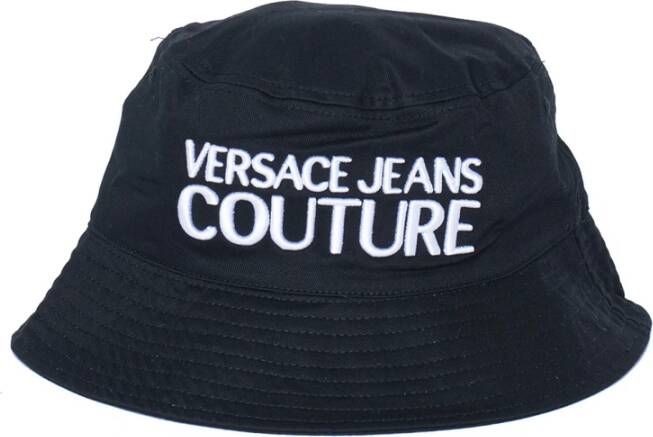 Versace Jeans Couture Stijlvolle Logo Bucket Hat Black Heren