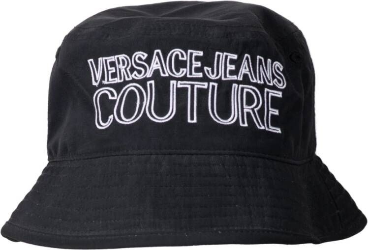 Versace Jeans Couture Zwarte Logo Cloche Hoed Black Heren