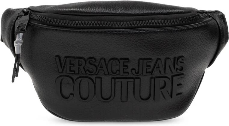 Versace Jeans Couture Geperforeerd Leren Marsupio Black Heren
