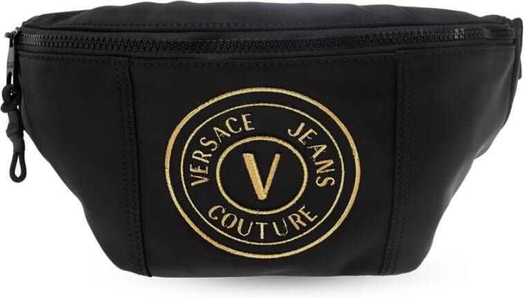 Versace Jeans Couture Zwarte Heren Schoudertas Aw23 Black Heren