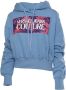 Versace Jeans Couture Organic Cotton Fleece Hoodie Blauw Dames - Thumbnail 1