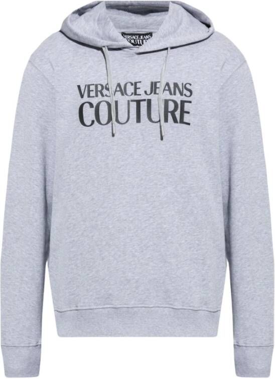 Versace Jeans Couture Hoodie met logo Grijs Heren