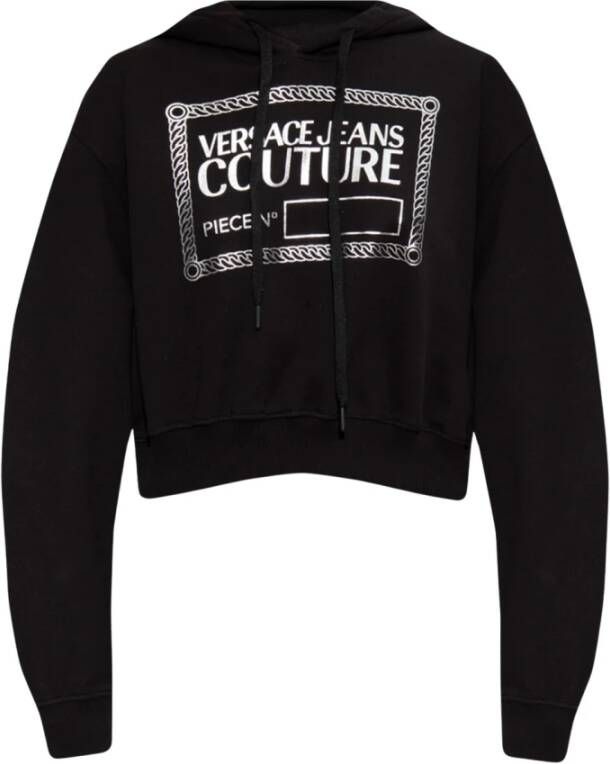 Versace Jeans Couture Hoodie met logo -print Zwart Dames