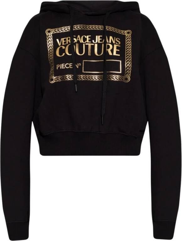 Versace Jeans Couture Hoodie with logo Zwart Dames