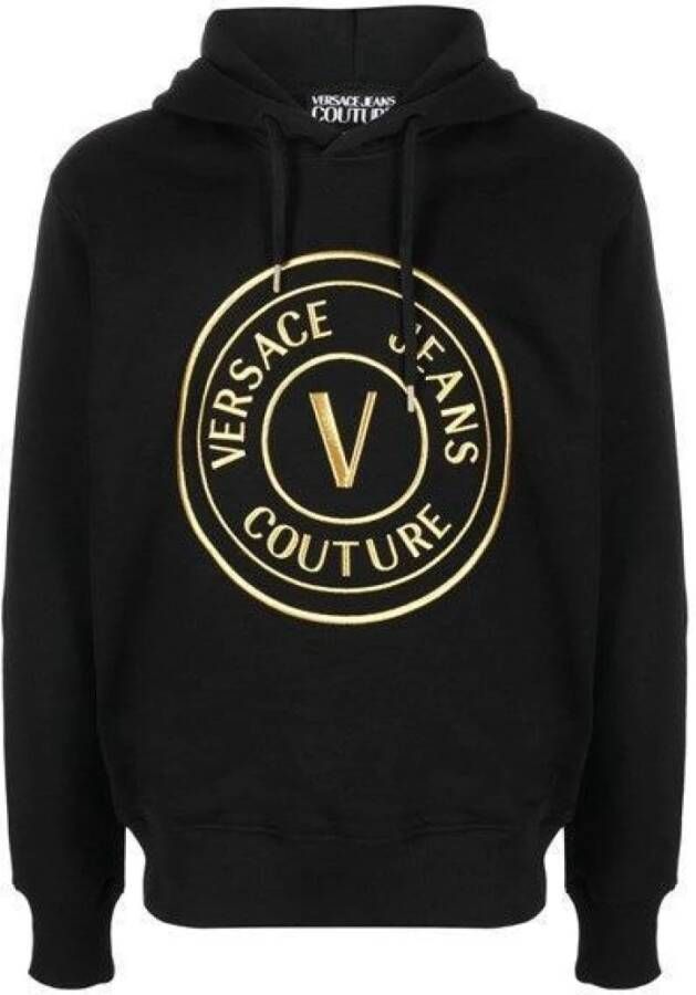 Versace Jeans Couture Zwarte Katoenen Logo Hoodie Black Heren