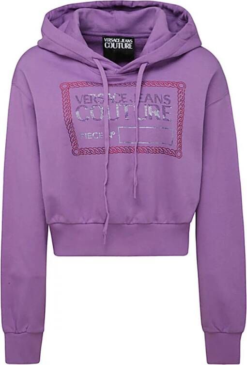 Versace Jeans Couture Maglie Iris Cropped Hoodie Purple Dames