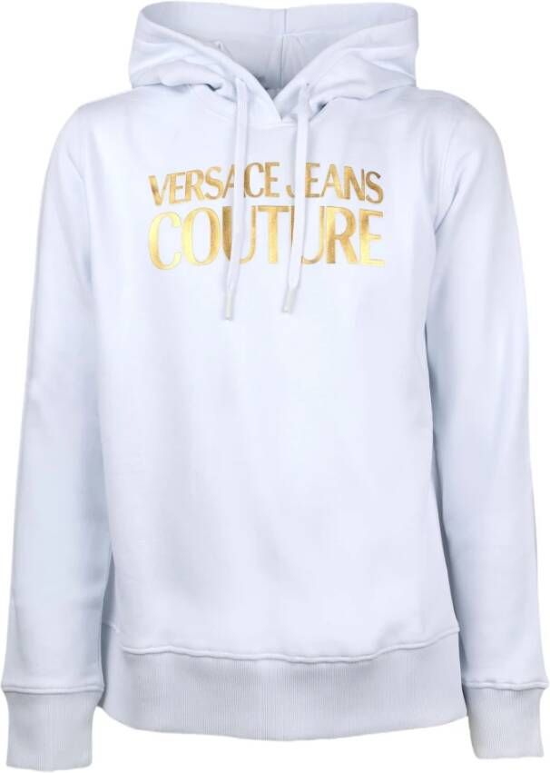 Versace Jeans Couture Dikke lamina logo print hoodie Wit Dames