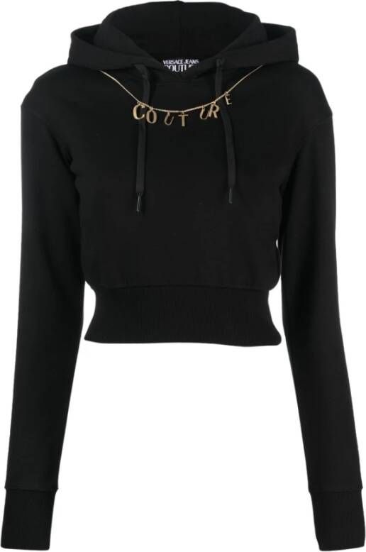 Versace Jeans Couture Cropped hoodie Zwart Dames