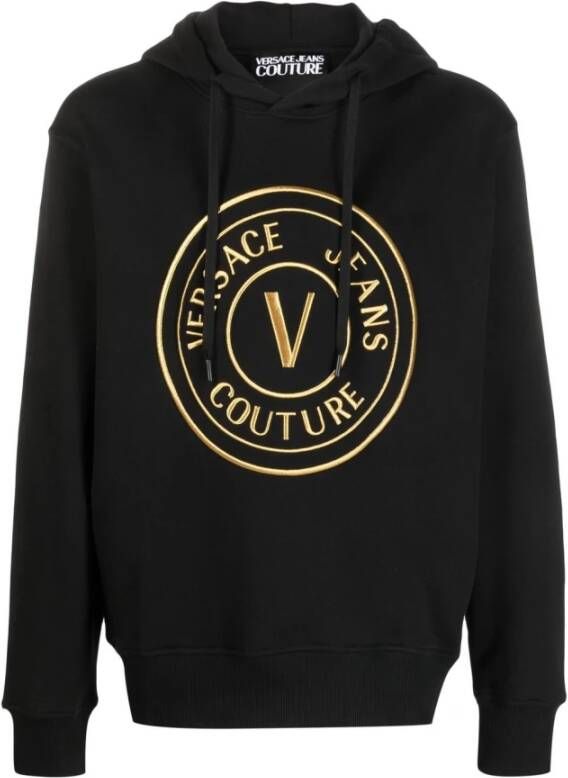 Versace Jeans Couture V-Emblem Hoodie voor Heren Black Heren
