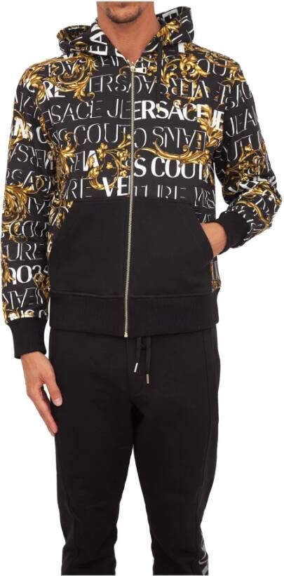 Versace Jeans Couture Zwarte Sweaters voor Mannen Multicolor Heren