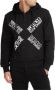 Versace Jeans Couture Logo Print Credit Demo Zwart en Wit Zip-Through Hoodie Black Heren - Thumbnail 1