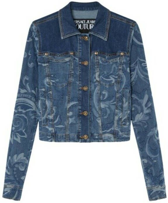 Versace Jeans Couture Korte Denim Jas Blue Dames