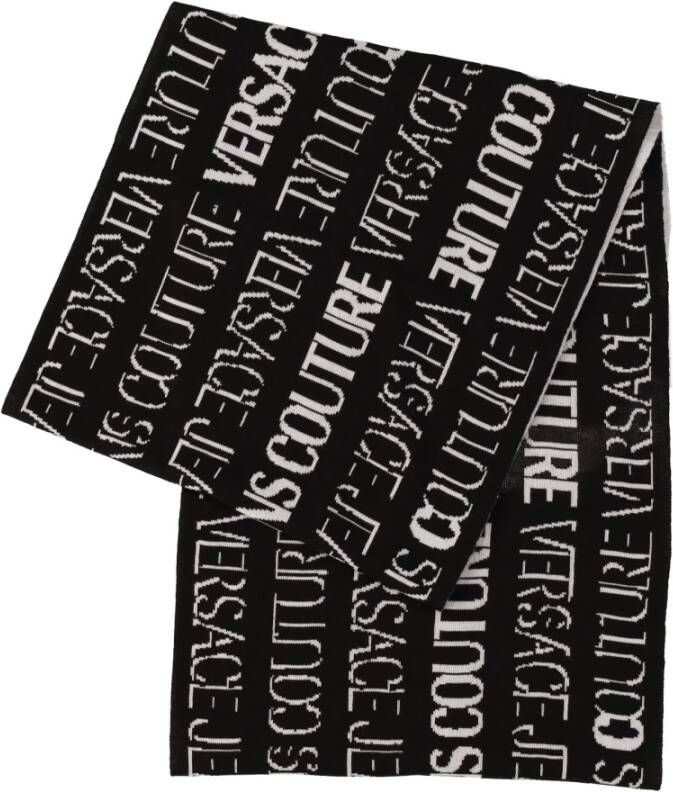 Versace Jeans Couture Jacquard sjaal met over de hele man 73Ya2H52-Zg025 ​​zwart wit Zwart Heren