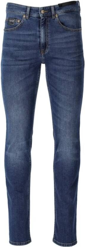 Versace Jeans Couture Broek 5Pocket 73Up500 C Slim Milano ST reliëf D strind slouchy24 9 75oz Blauw Heren