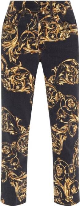 Versace Jeans Couture Jeans met Regalia Barok motief Zwart Dames
