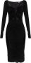 Versace Jeans Couture Lange Zwarte Jurk met Plooien en Veters Black Dames - Thumbnail 1