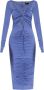 Versace Jeans Couture Midi Jurk met Uitsnijding aan de Voorkant Blue Dames - Thumbnail 1