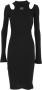 Versace Jeans Couture MIDI-jurk met ribben met lange mouwen vrouw Versace 73hao976-J0033 zwart Dames - Thumbnail 1