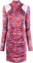 Versace Jeans Couture Rode Paisley Mesh Geplooide Mini Jurk Red Dames - Thumbnail 1