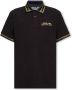 Versace Jeans Couture Polo met kettingdetail en logo op de borst Zwart Black Heren - Thumbnail 1