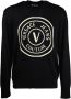 Versace Jeans Couture Heren Trui van Wol met Gouden Logo Black Heren - Thumbnail 1