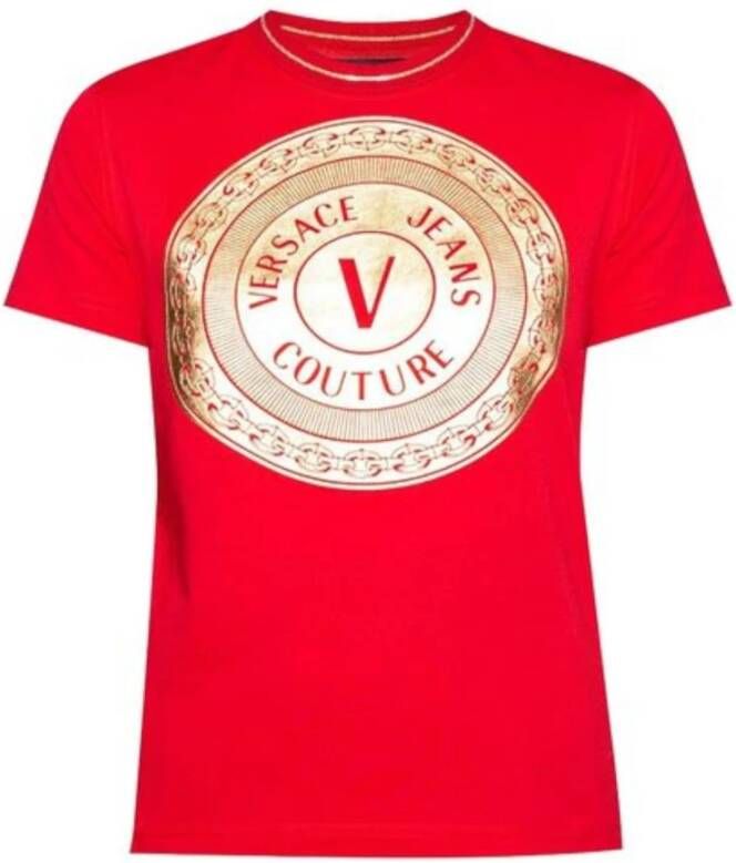 Versace Jeans Couture Rood Dames T-shirt met Maxi Print Red Dames