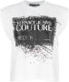 Versace Jeans Couture Katoenen dames T-shirt met gewatteerde bandjes White Dames - Thumbnail 3