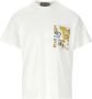 Versace Jeans Couture T-shirt girocollo con tasca e logo stampato uomo 73Gah6R0-Js099 Bianco Oro Wit Heren - Thumbnail 1