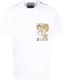 Versace Jeans Couture T-shirt girocollo con tasca e logo stampato uomo 73Gah6R0-Js099 Bianco Oro Wit Heren - Thumbnail 2