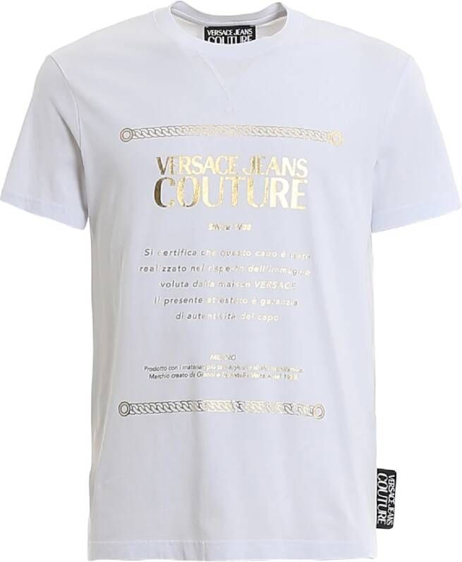 Versace Jeans Couture Heren Wit Logo T-shirt White Heren