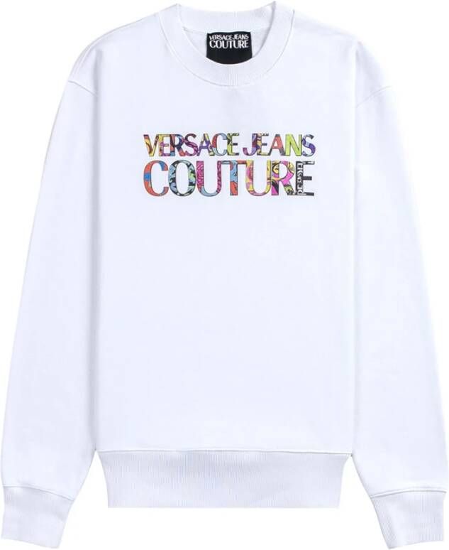 Versace Jeans Couture Witte Gebreide Trui voor Heren White Heren